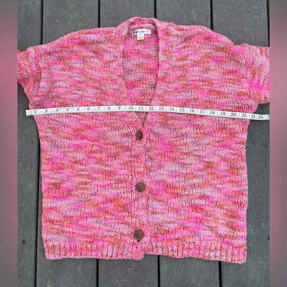 John Paul Richard Orange / Pink Button Cardigan Sweater Size s - Picture 6 of 10